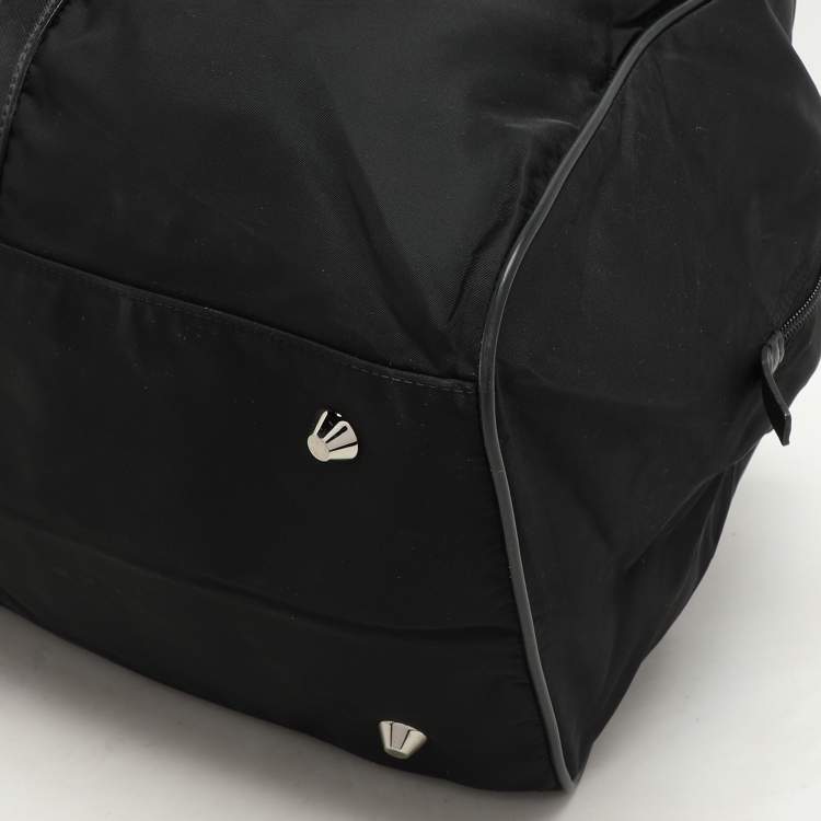 Pre Owned Prada Black Nylon and Leather Duffle Bag