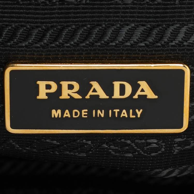 Pre Owned Prada Black Matelasse Leather Top Handle Bag