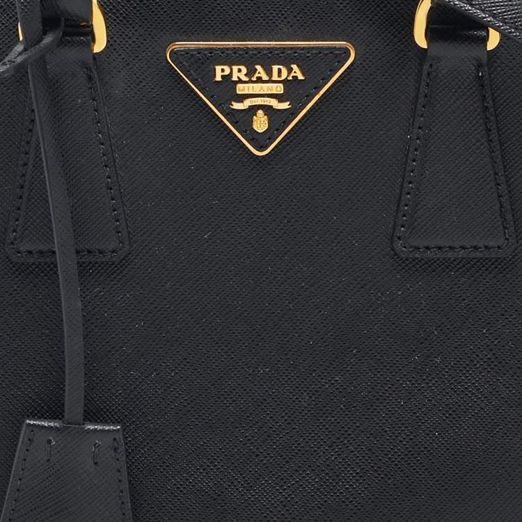 Pre Owned Prada Black Saffiano Lux Leather Small Promenade Satchel