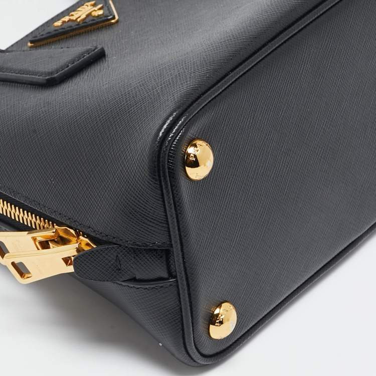 Pre Owned Prada Black Saffiano Lux Leather Small Promenade Satchel