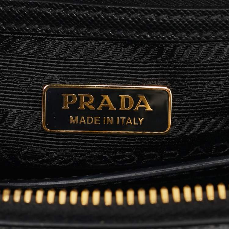 Pre Owned Prada Black Saffiano Lux Leather Small Promenade Satchel