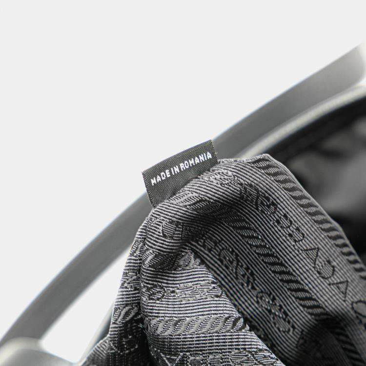 Pre Owned Prada Black Tessuto Saffiano Trimmed Open Convertible Tote