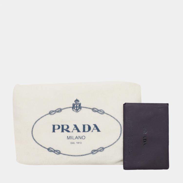 Pre Owned Prada Black & Red Leather and Nylon New Vela Studded Messenger Bag
