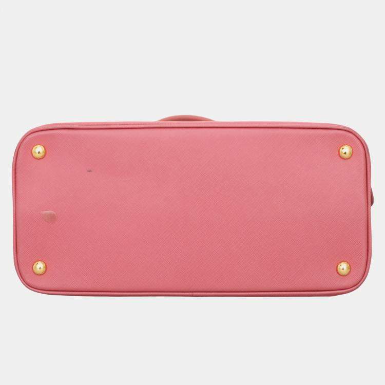 Pre Owned Prada Pink Saffiano Leather Open Medium Tote Bag