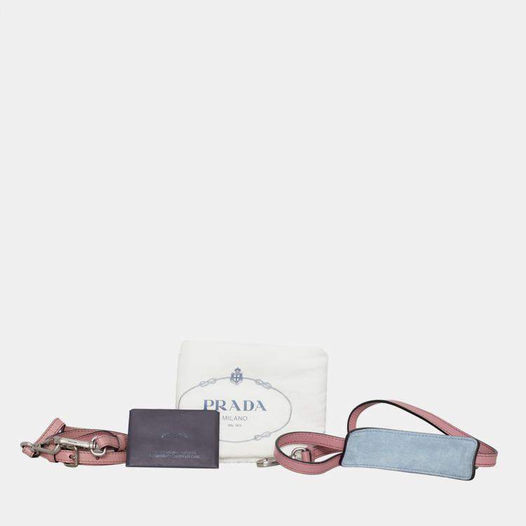 Pre Owned Prada Pink Leather Glace Calf Etiquette Crossbody Bag