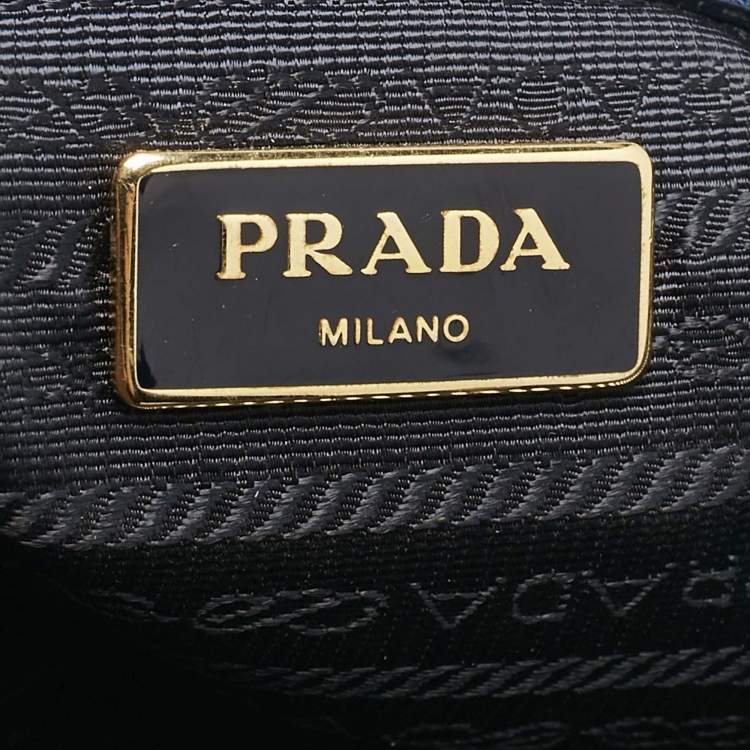 Pre Owned Prada Navy Blue Saffiano Lux Leather Medium Open Tote