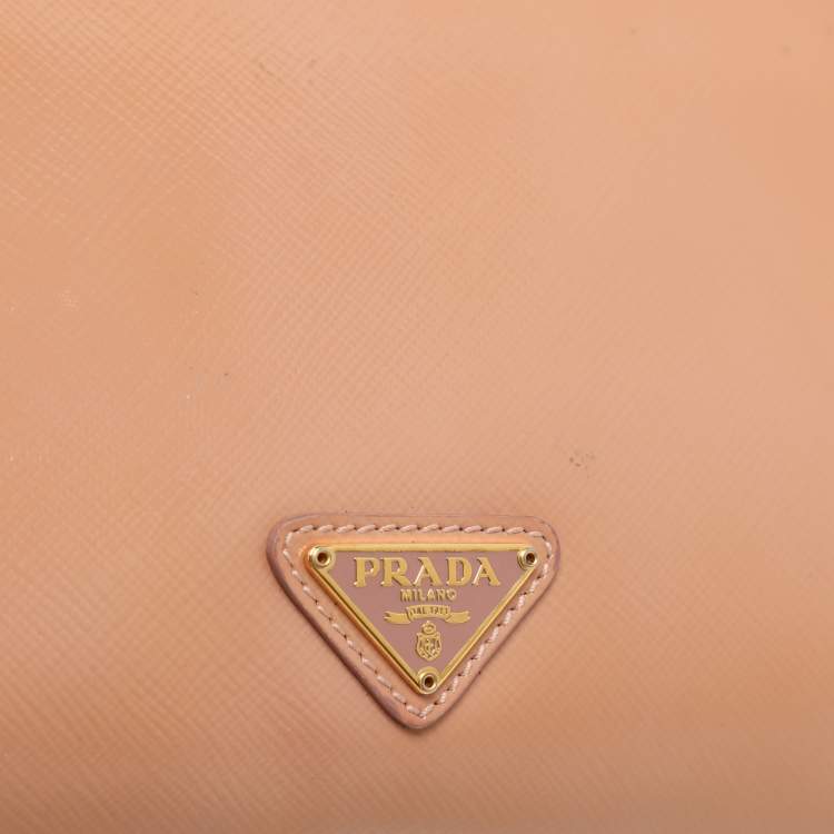Pre Owned Prada Tricolor Patent Saffiano Leather Bow Shoulder Bag