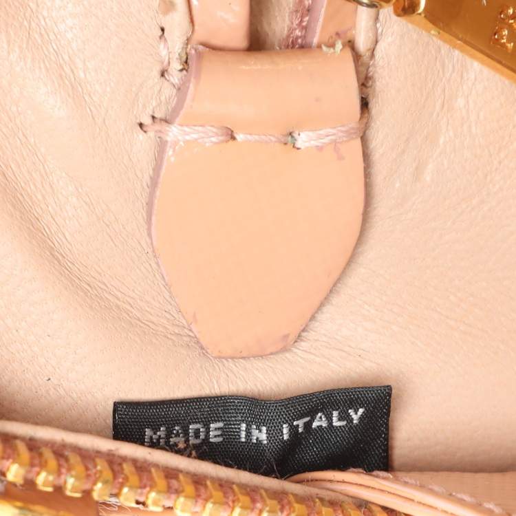 Pre Owned Prada Tricolor Patent Saffiano Leather Bow Shoulder Bag