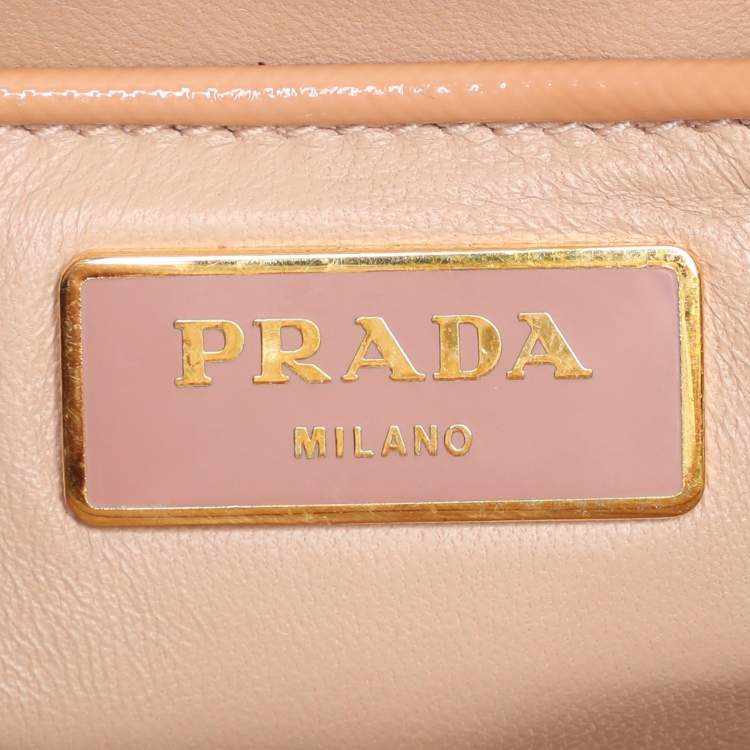 Pre Owned Prada Tricolor Patent Saffiano Leather Bow Shoulder Bag