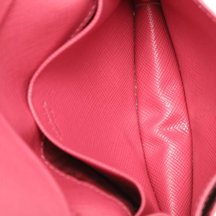 Pre Owned Prada Pink Saffiano Leather Wristlet Card Holder