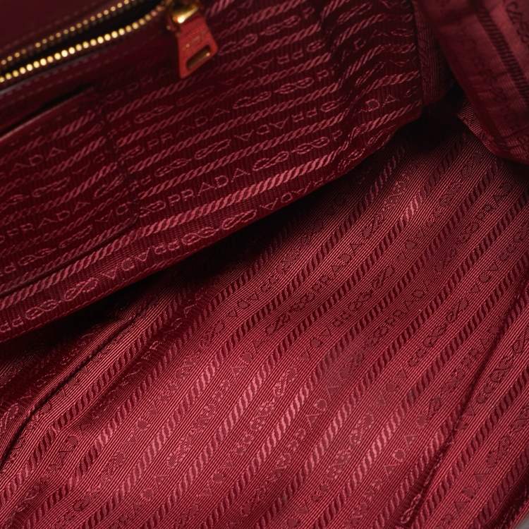 Pre Owned Prada Red Saffiano Leather Large Gardener's Tote