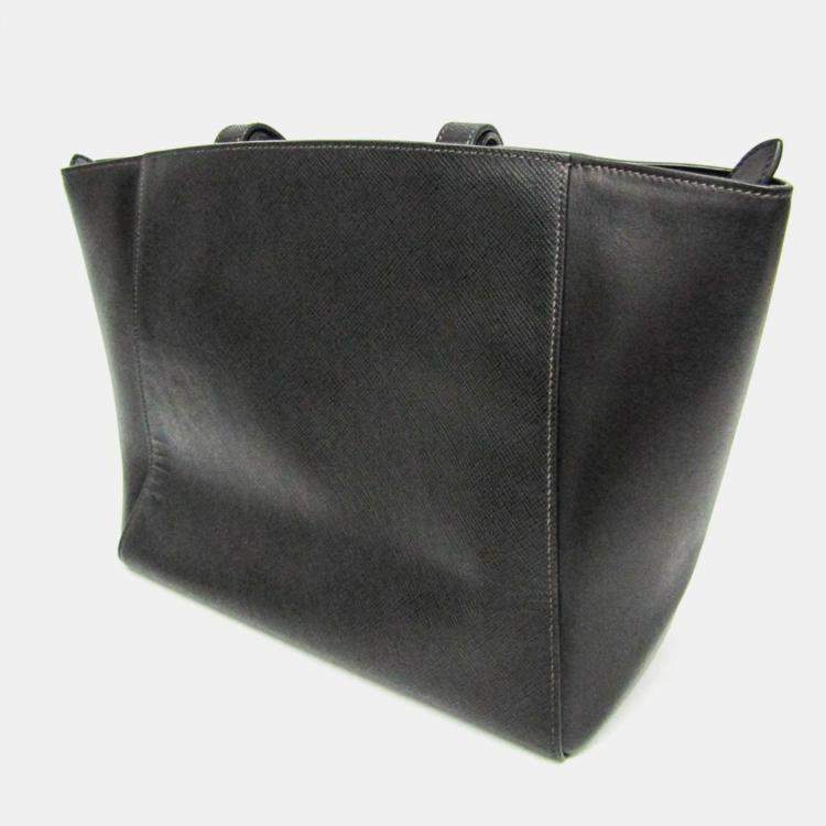 Pre Owned Prada Black Saffiano Leather Tote Bag