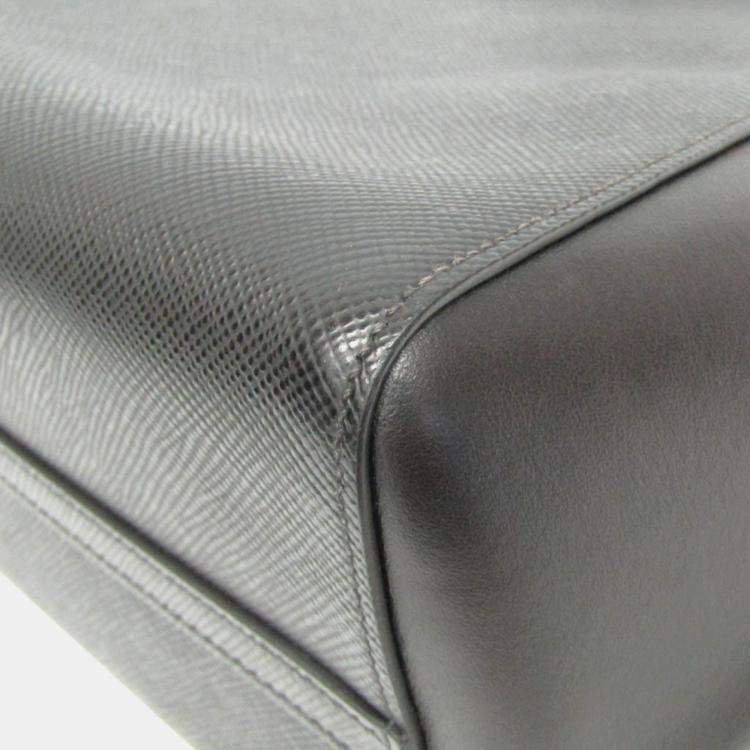 Pre Owned Prada Black Saffiano Leather Tote Bag
