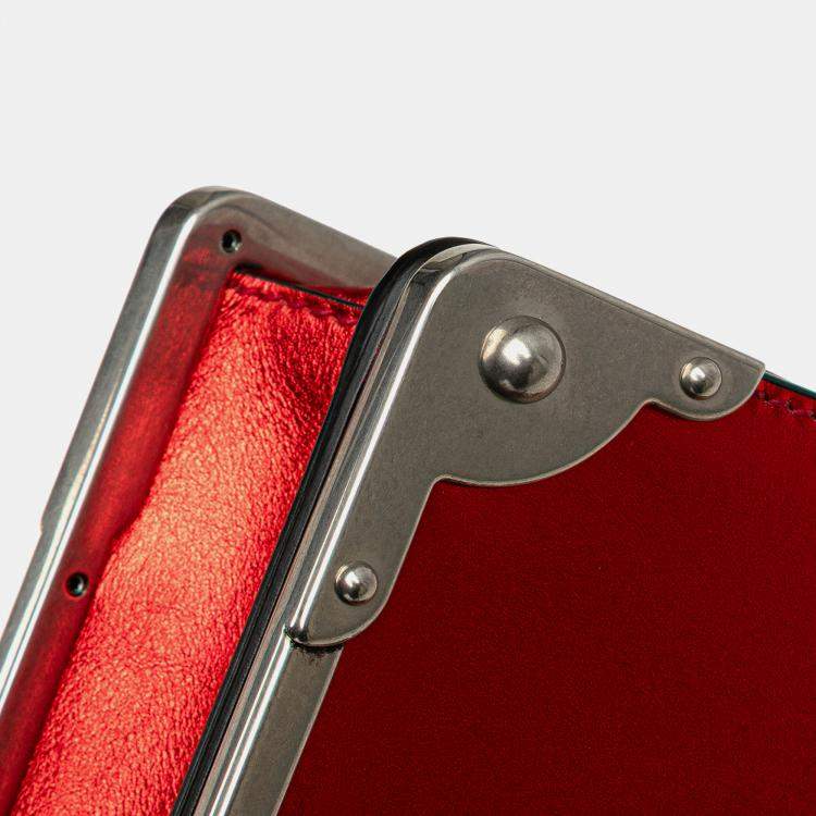 Pre Owned Prada Red Saffiano Trimmed City Calf Cahier Crossbody Bag