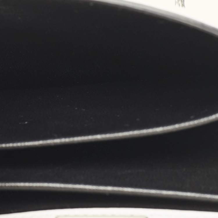 Pre Owned Prada White/Black Saffiano and Leather Crystal Embellished Cahier Crossbody Bag