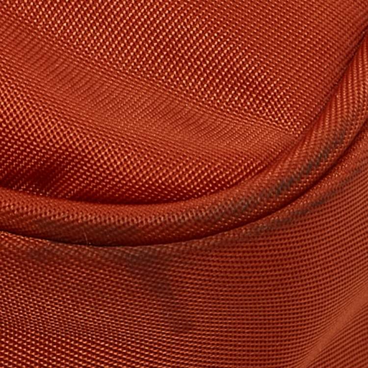 Pre Owned Prada Orange Nylon Front Pocket Messenger Bag