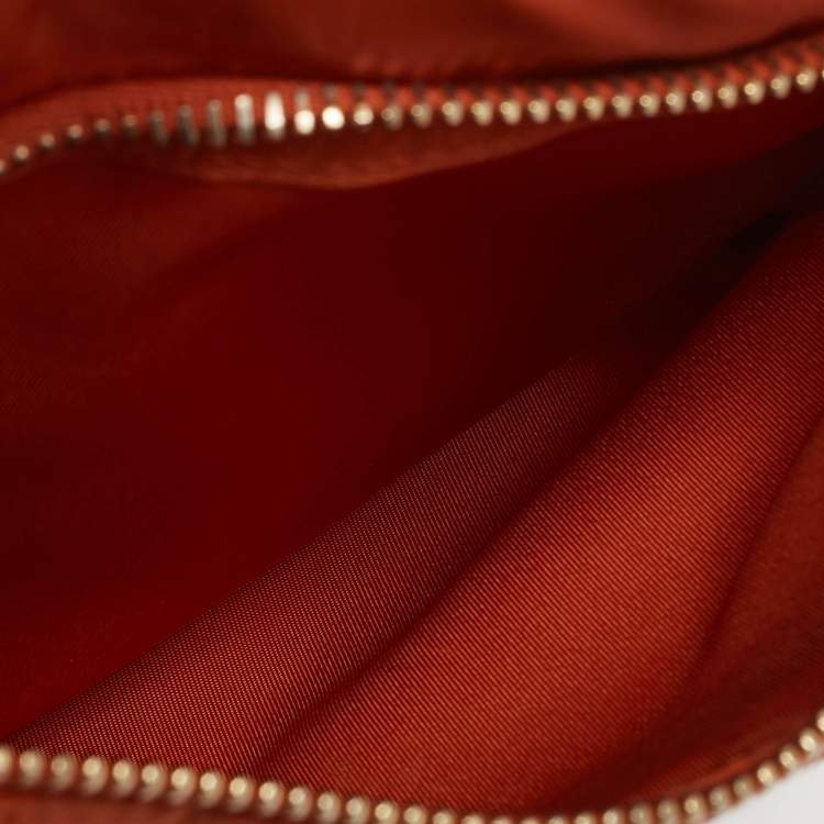 Pre Owned Prada Orange Nylon Front Pocket Messenger Bag