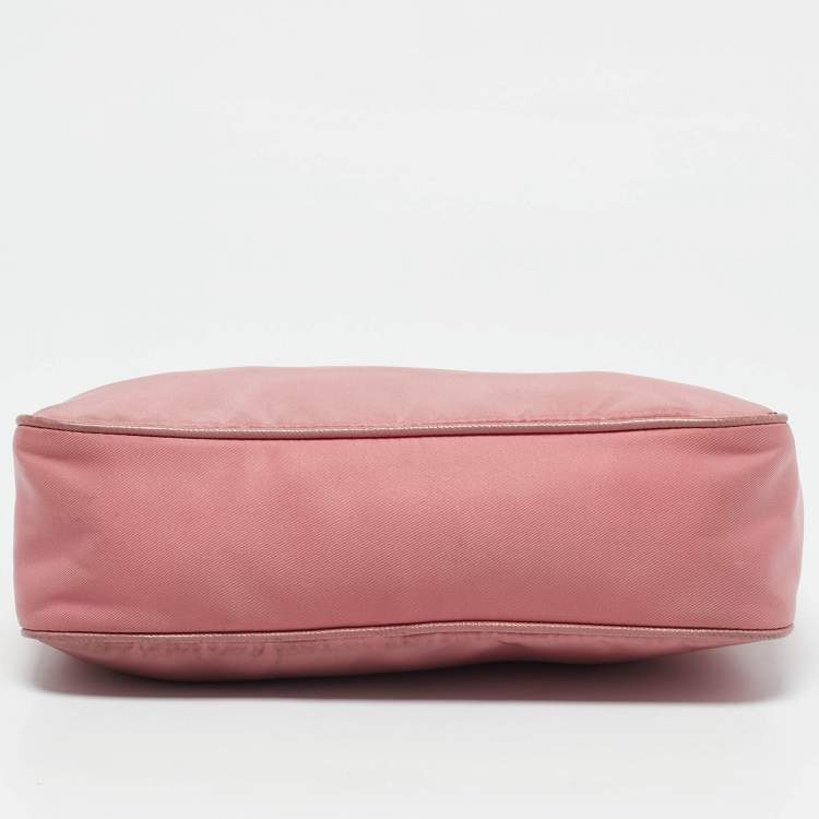 Pre Owned Prada Pink Nylon and Saffiano Leather Re-Edition 2005 Shoulder Bag