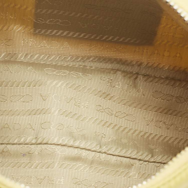Pre Owned Prada Yellow Nylon and Saffiano Leather Re-Edition 2005 Shoulder Bag