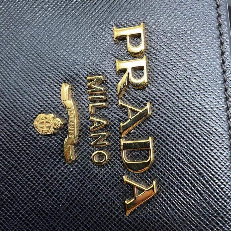 Pre Owned Prada Black Saffiano Soft Calfskin Tote Bag