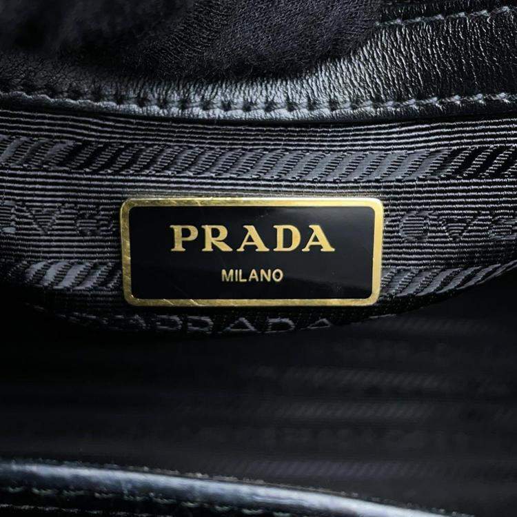 Pre Owned Prada Black Saffiano Soft Calfskin Tote Bag