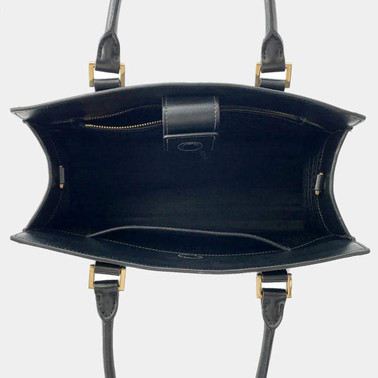 Pre Owned Prada Black Saffiano Soft Calfskin Tote Bag