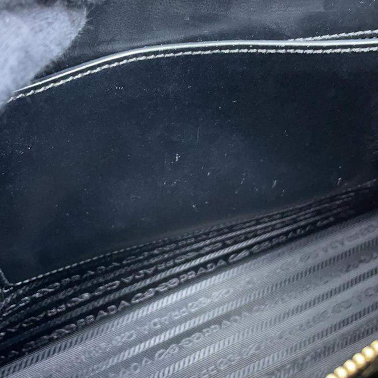 Pre Owned Prada Black Saffiano Soft Calfskin Tote Bag