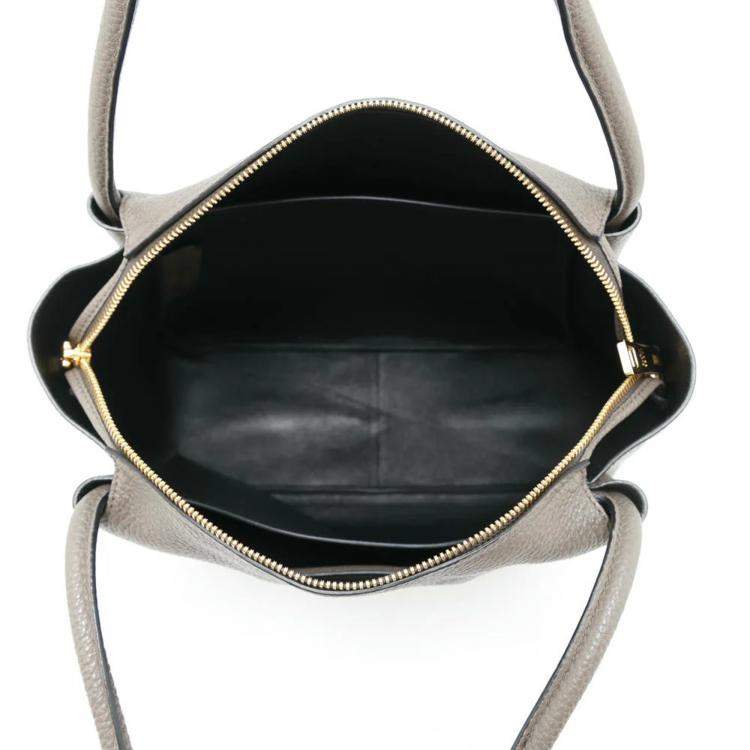 Pre Owned Prada Nero Vitello Daino Leather Top Handle Bag 