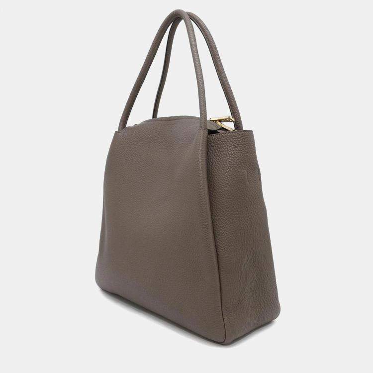 Pre Owned Prada Nero Vitello Daino Leather Top Handle Bag 