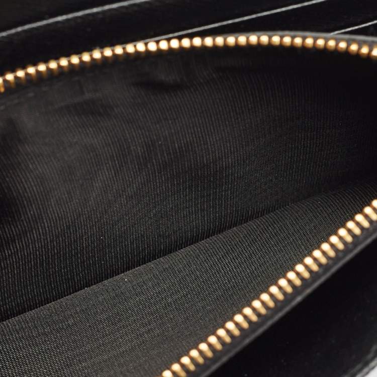 Pre Owned Prada Black Saffiano Leather Flap Continental Wallet