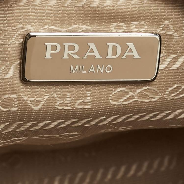 Pre Owned Prada Beige Nylon and Saffiano Leather Re-Edition 2005 Shoulder Bag