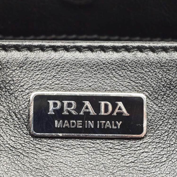 Pre Owned Prada Black/Fuchsia Maglia Jacquard Fabric Cleo Hobo