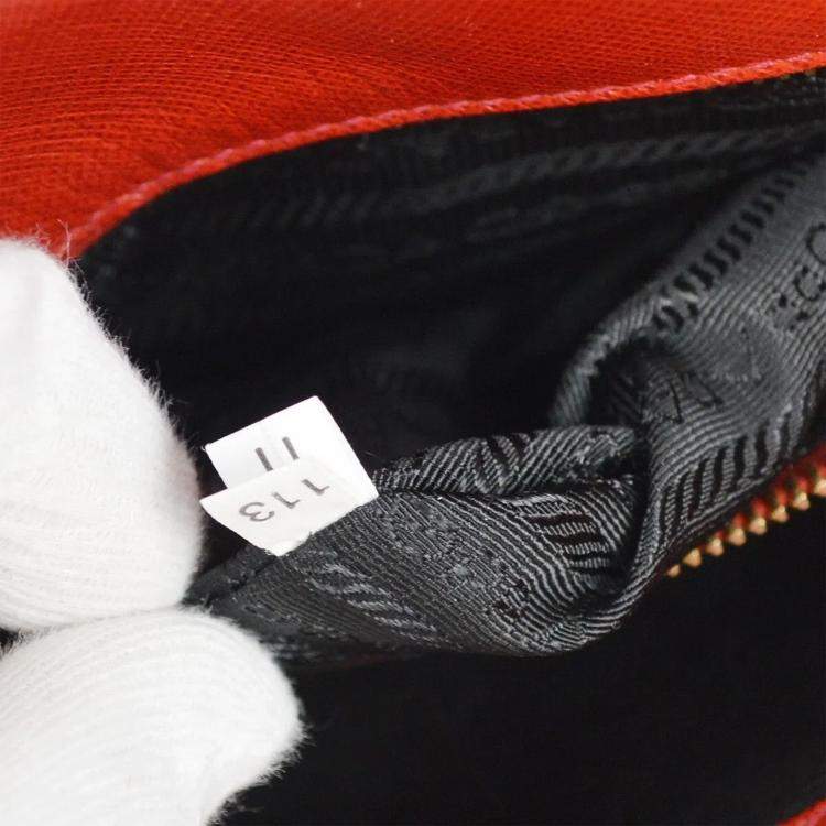 Pre Owned Prada Red Saffiano Leather 2way Tote Handbag