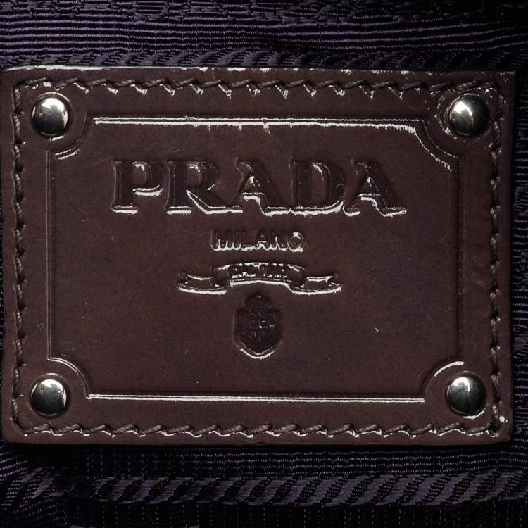 Pre Owned Prada Taupe Brown/Black Patent Leather Fumo Sfumata Ombre Shopper Tote