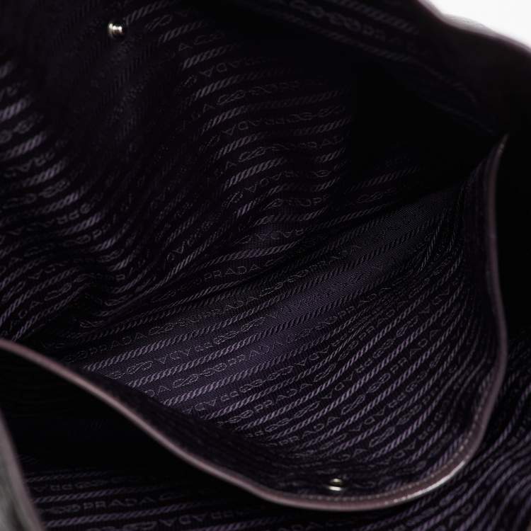 Pre Owned Prada Taupe Brown/Black Patent Leather Fumo Sfumata Ombre Shopper Tote