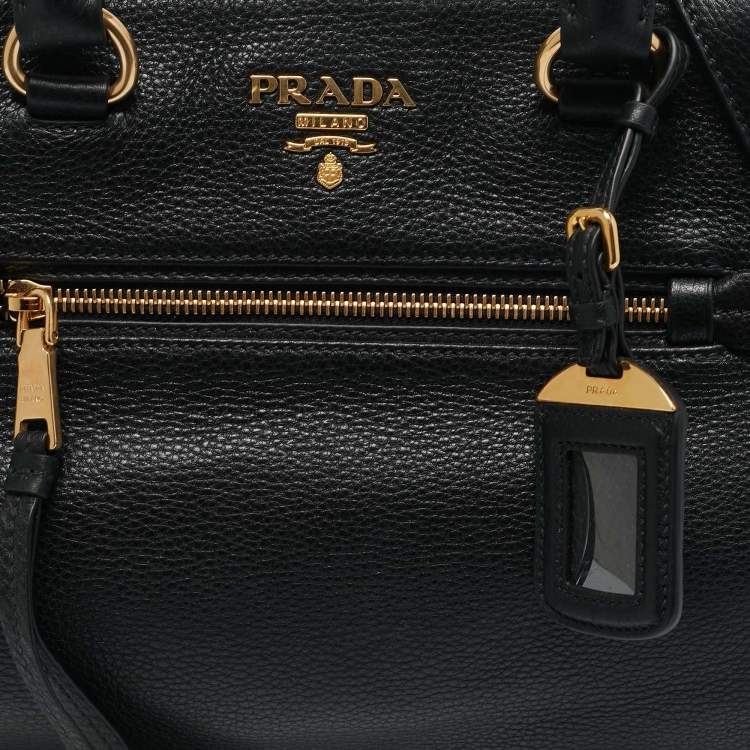 مملوكة مسبقًا Prada Black Vitello Phoenix Leather Tote