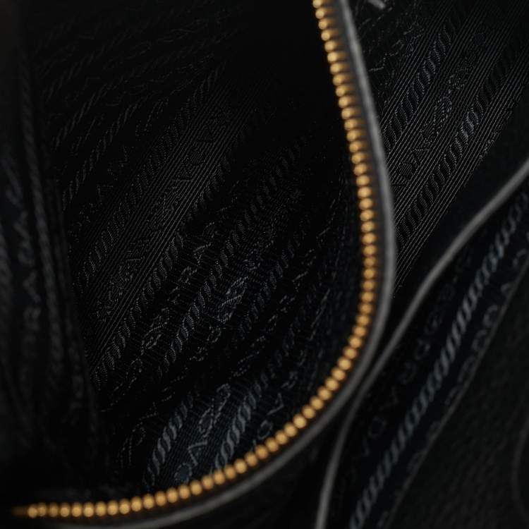 مملوكة مسبقًا Prada Black Vitello Phoenix Leather Tote