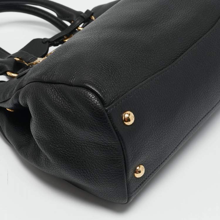 مملوكة مسبقًا Prada Black Vitello Phoenix Leather Tote