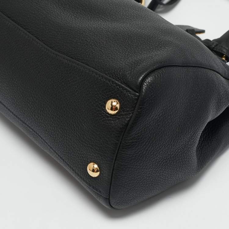 مملوكة مسبقًا Prada Black Vitello Phoenix Leather Tote