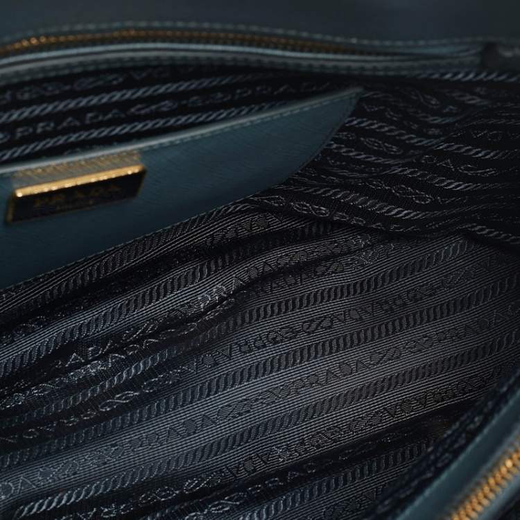 مملوكة مسبقًا Prada Blue Saffiano Lux Leather Promenade Satchel