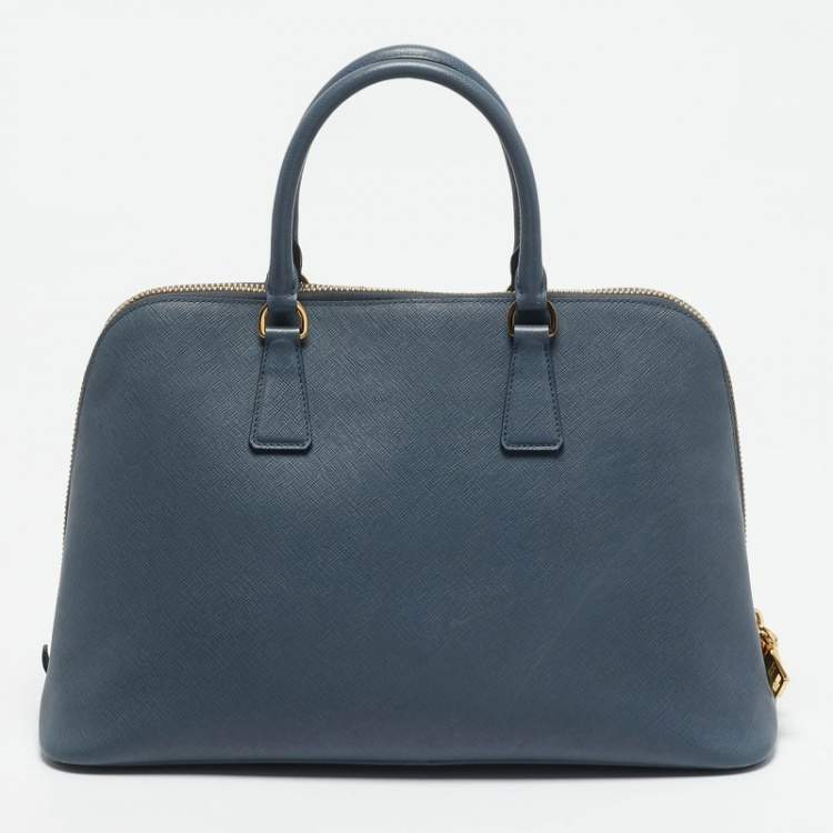 مملوكة مسبقًا Prada Blue Saffiano Lux Leather Promenade Satchel