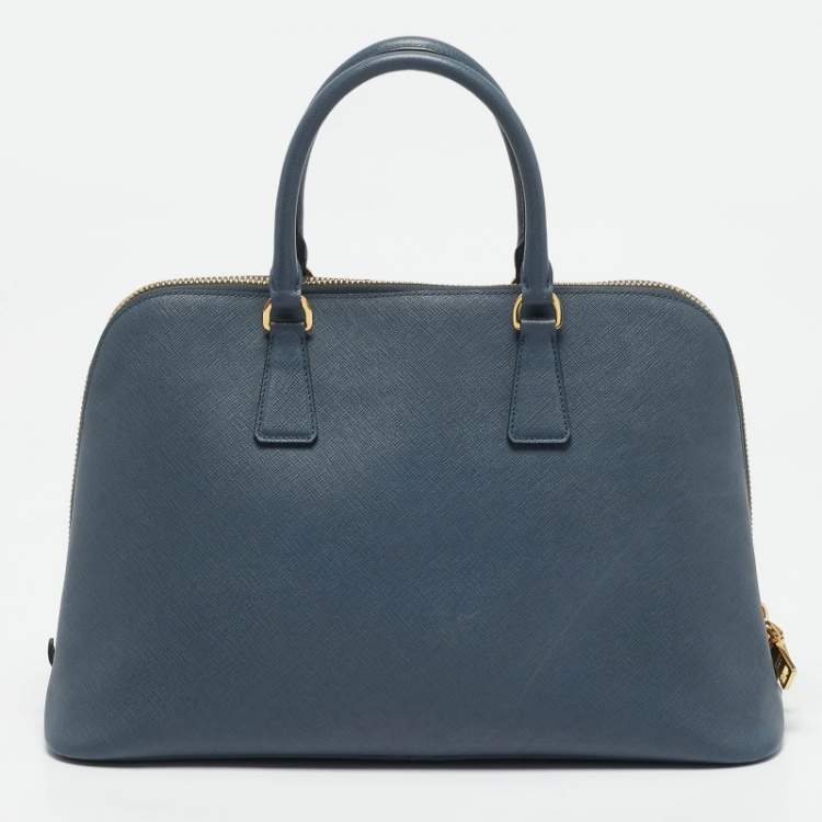 مملوكة مسبقًا Prada Blue Saffiano Lux Leather Promenade Satchel
