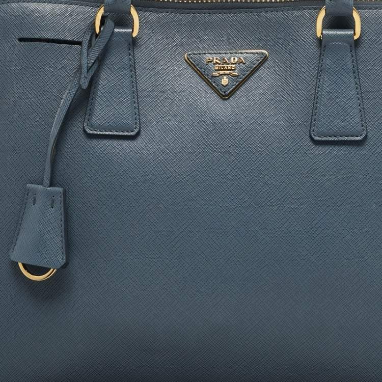 مملوكة مسبقًا Prada Blue Saffiano Lux Leather Promenade Satchel
