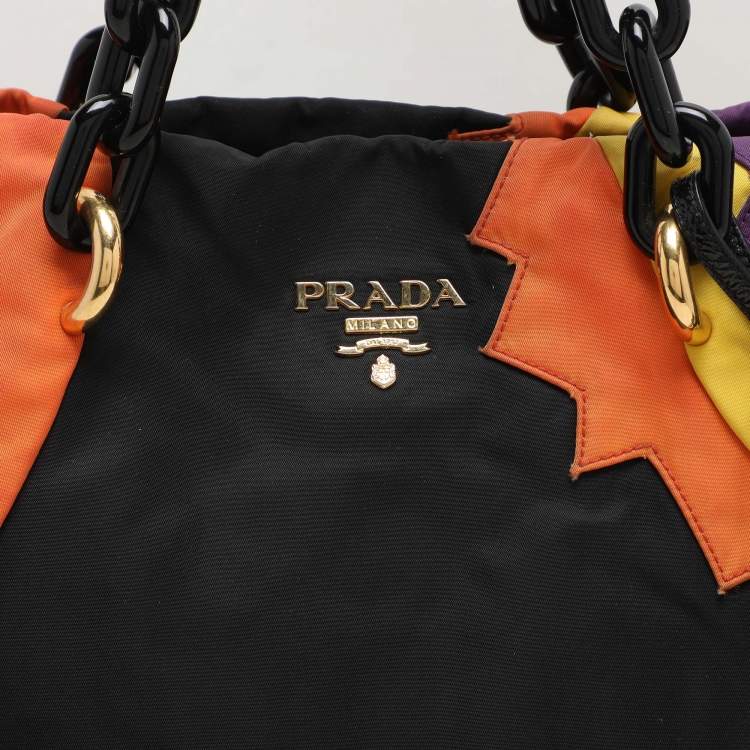 Pre Owned Prada Multicolor Patchwork Nylon Swing Tote