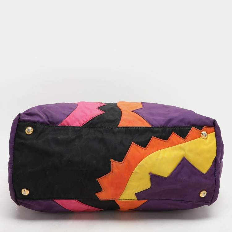 Pre Owned Prada Multicolor Patchwork Nylon Swing Tote