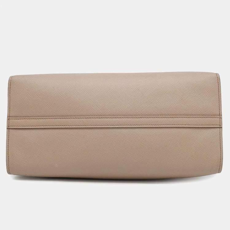 Pre Owned Prada Jasmin Flower Leather Mono Chrome 2 Way Bag