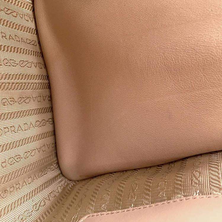 Pre Owned Prada Jasmin Flower Leather Mono Chrome 2 Way Bag