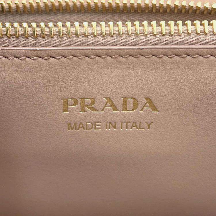 Pre Owned Prada Jasmin Flower Leather Mono Chrome 2 Way Bag