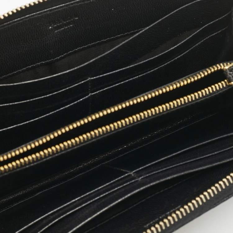 Pre Owned Prada Brown/Black Woven Madras Leather Zip Around Wallet