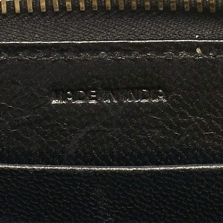 Pre Owned Prada Brown/Black Woven Madras Leather Zip Around Wallet